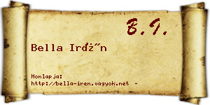 Bella Irén névjegykártya