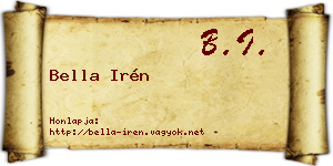 Bella Irén névjegykártya